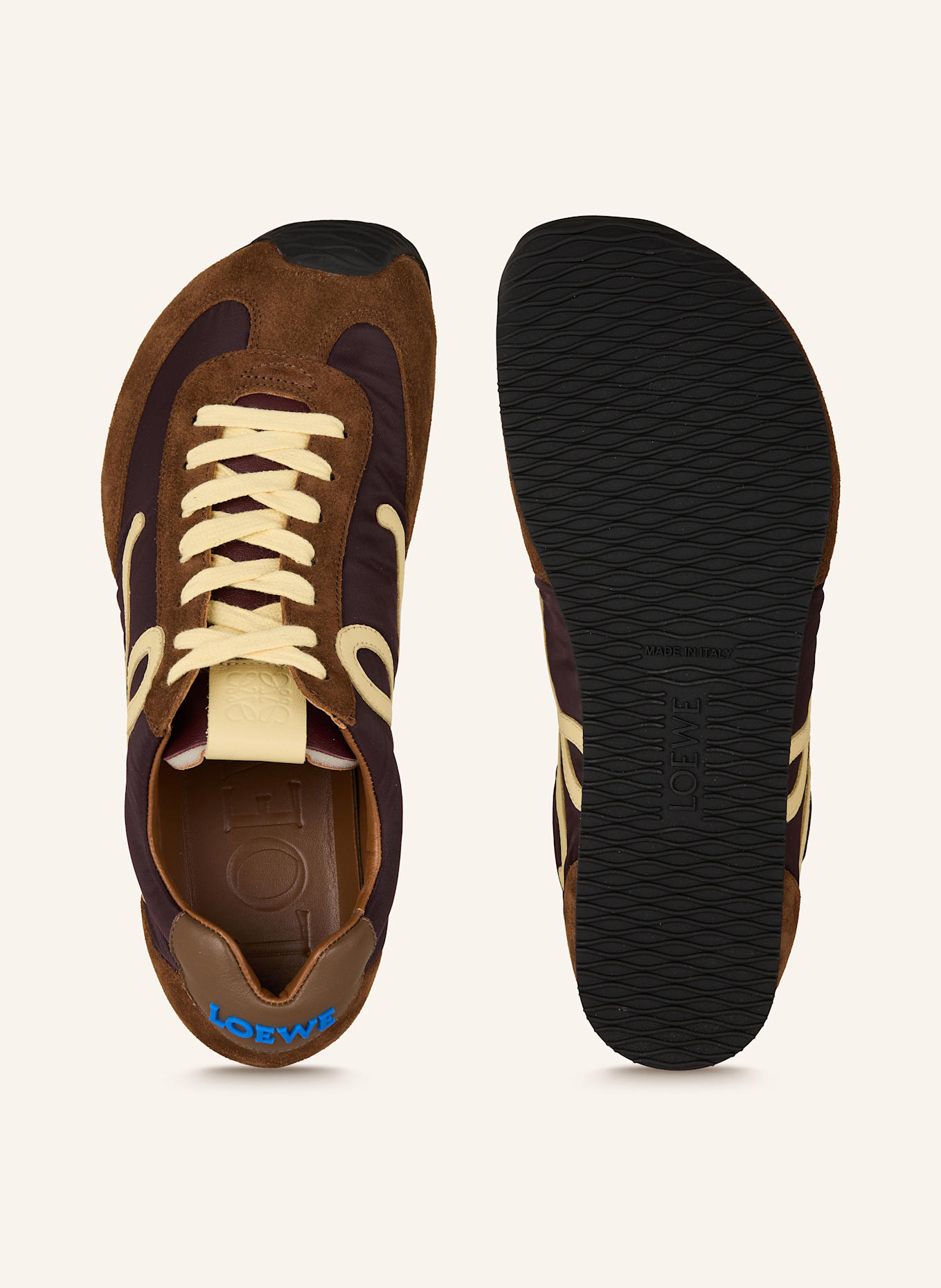 LOEWE Sneaker BALLET RUNNER 2.0: BRAUN / DUNKELBRAUN / CREME