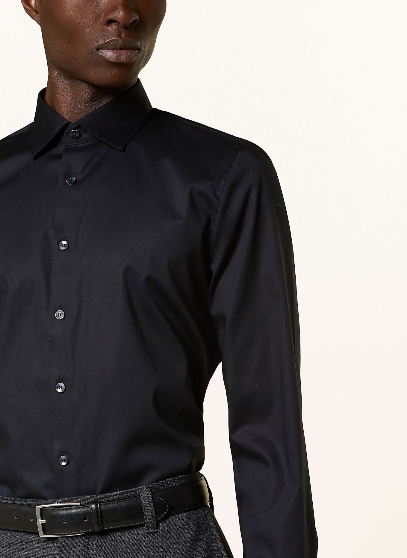 OLYMP Hemd No. Six super slim: SCHWARZ
