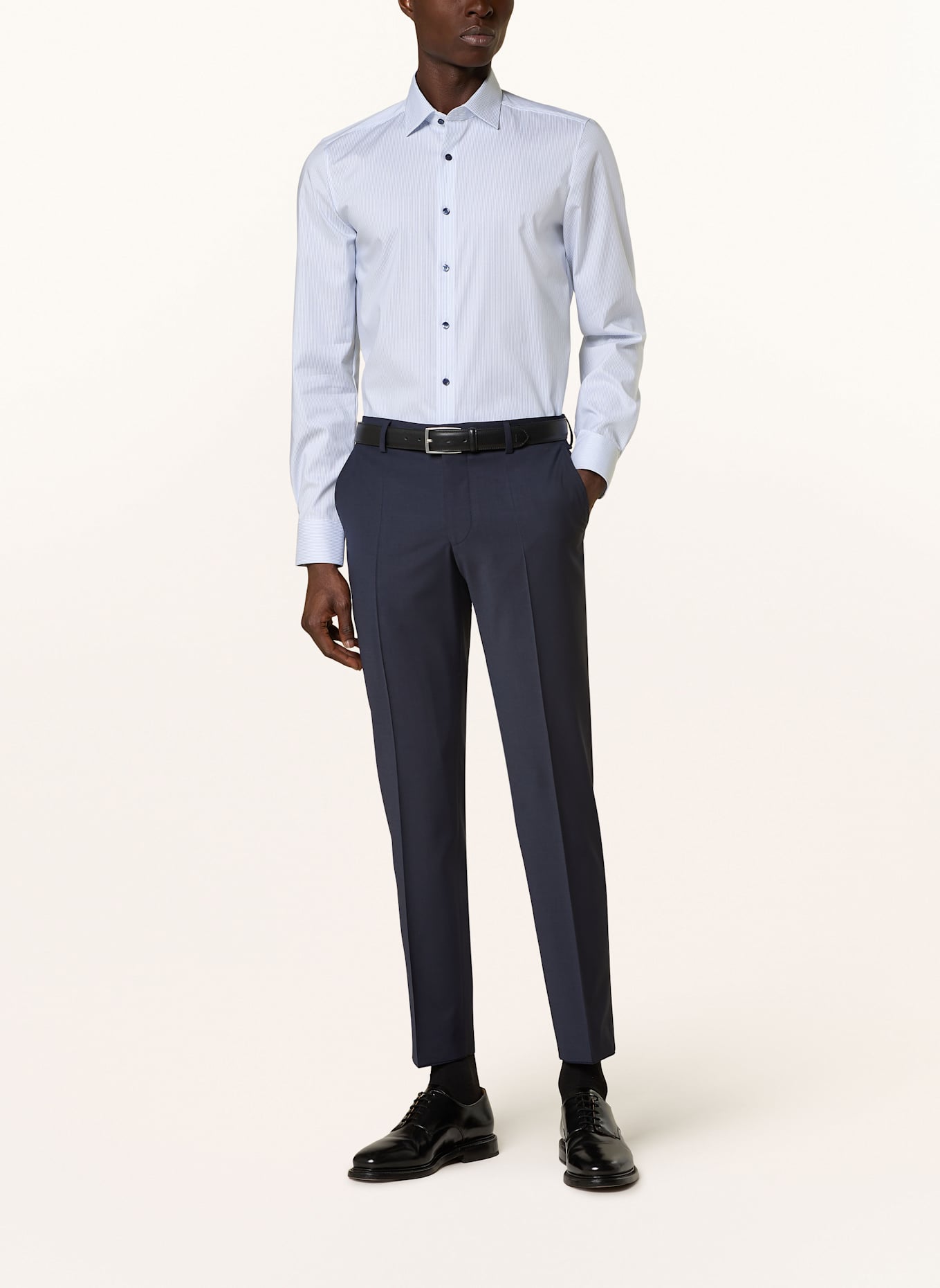 OLYMP Hemd Level Five body fit: HELLBLAU / WEISS