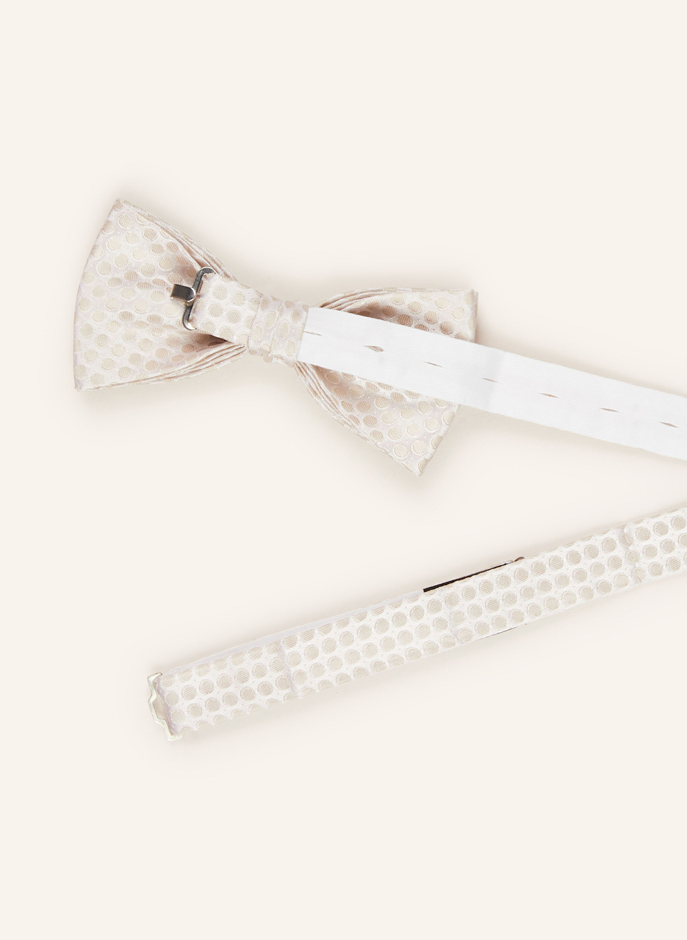 OLYMP Set: Fliege und Einstecktuch: CREME / BEIGE