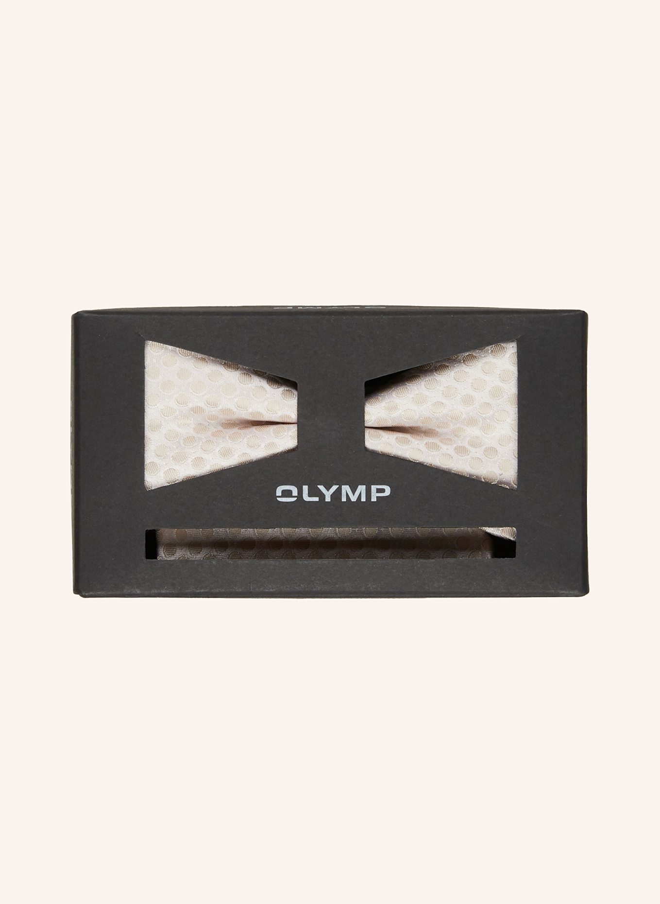 OLYMP Set: Fliege und Einstecktuch: CREME / BEIGE