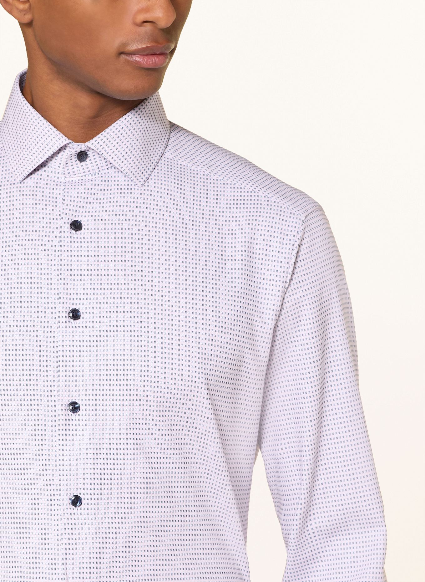 OLYMP Hemd Luxor modern fit: ROSA / DUNKELBLAU / WEISS