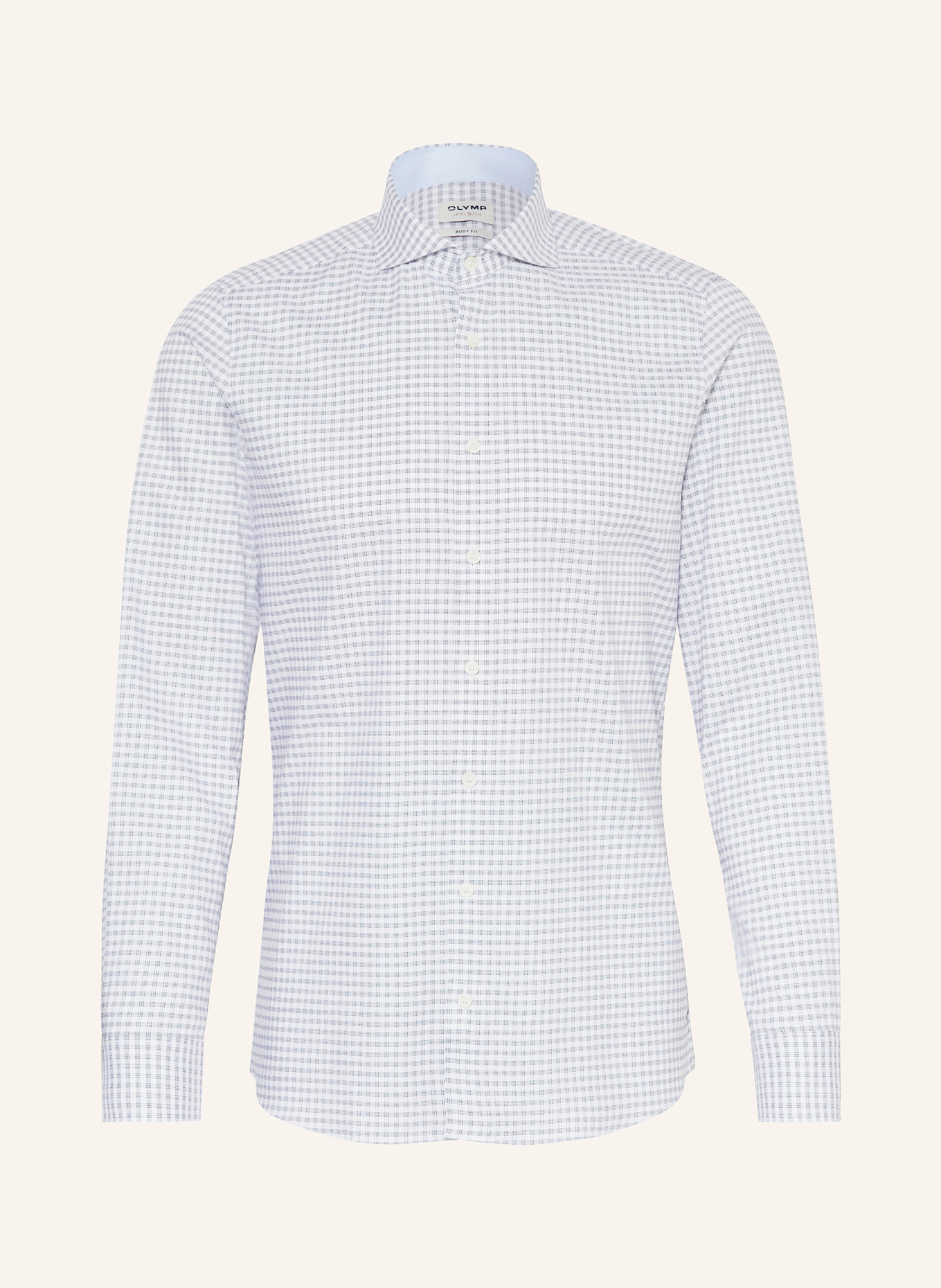 OLYMP Hemd Level Five body fit: WEISS / GRAU
