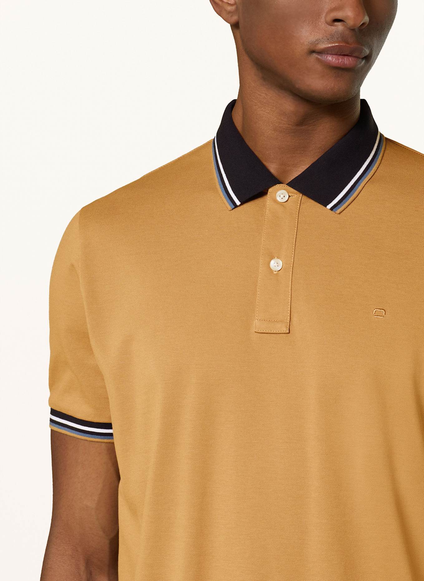 OLYMP Piqué-Poloshirt Casual Fit: HELLBRAUN