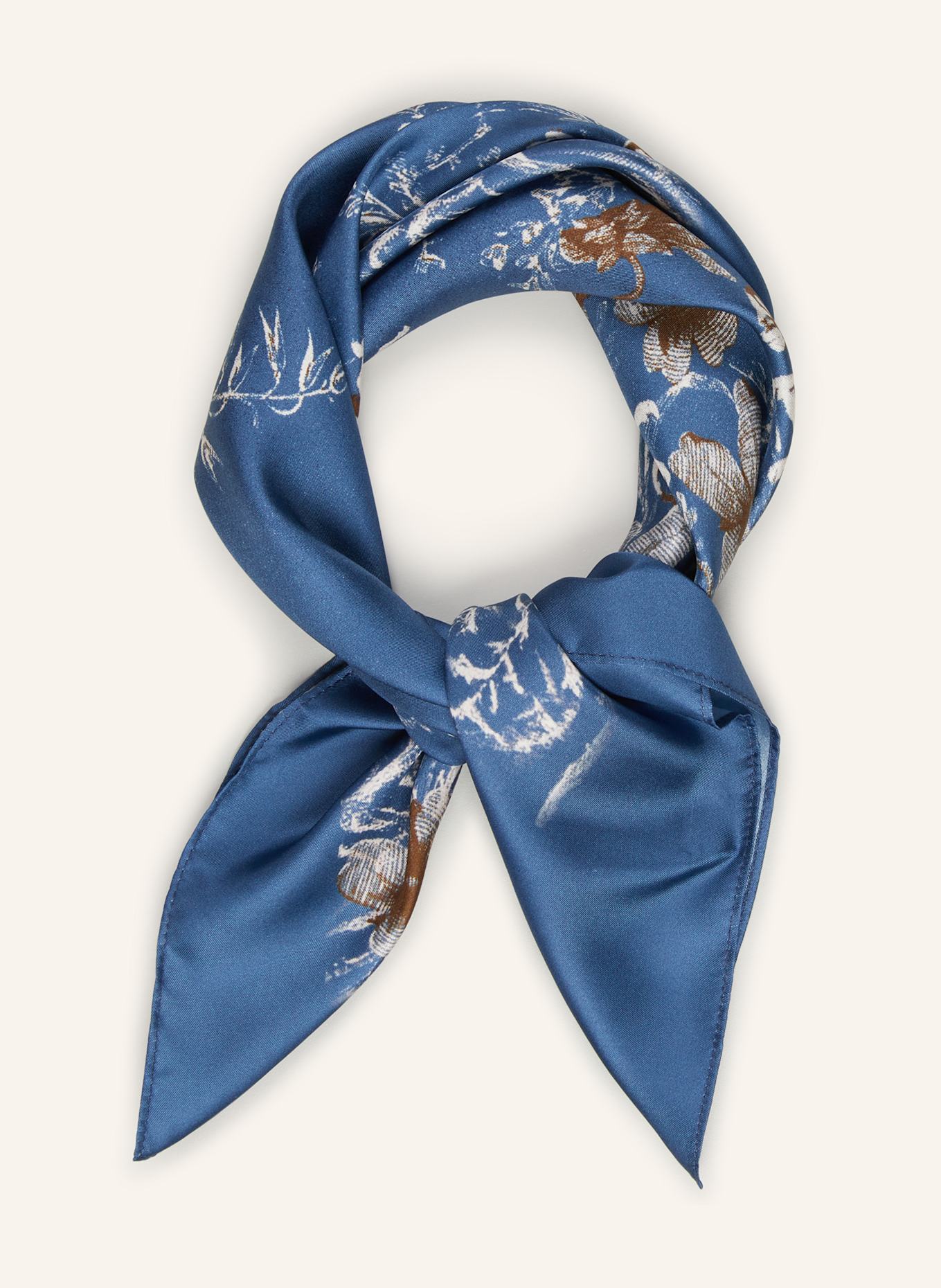 OLYMP Hedvábný šátek: MODRÁ / BÍLÁ