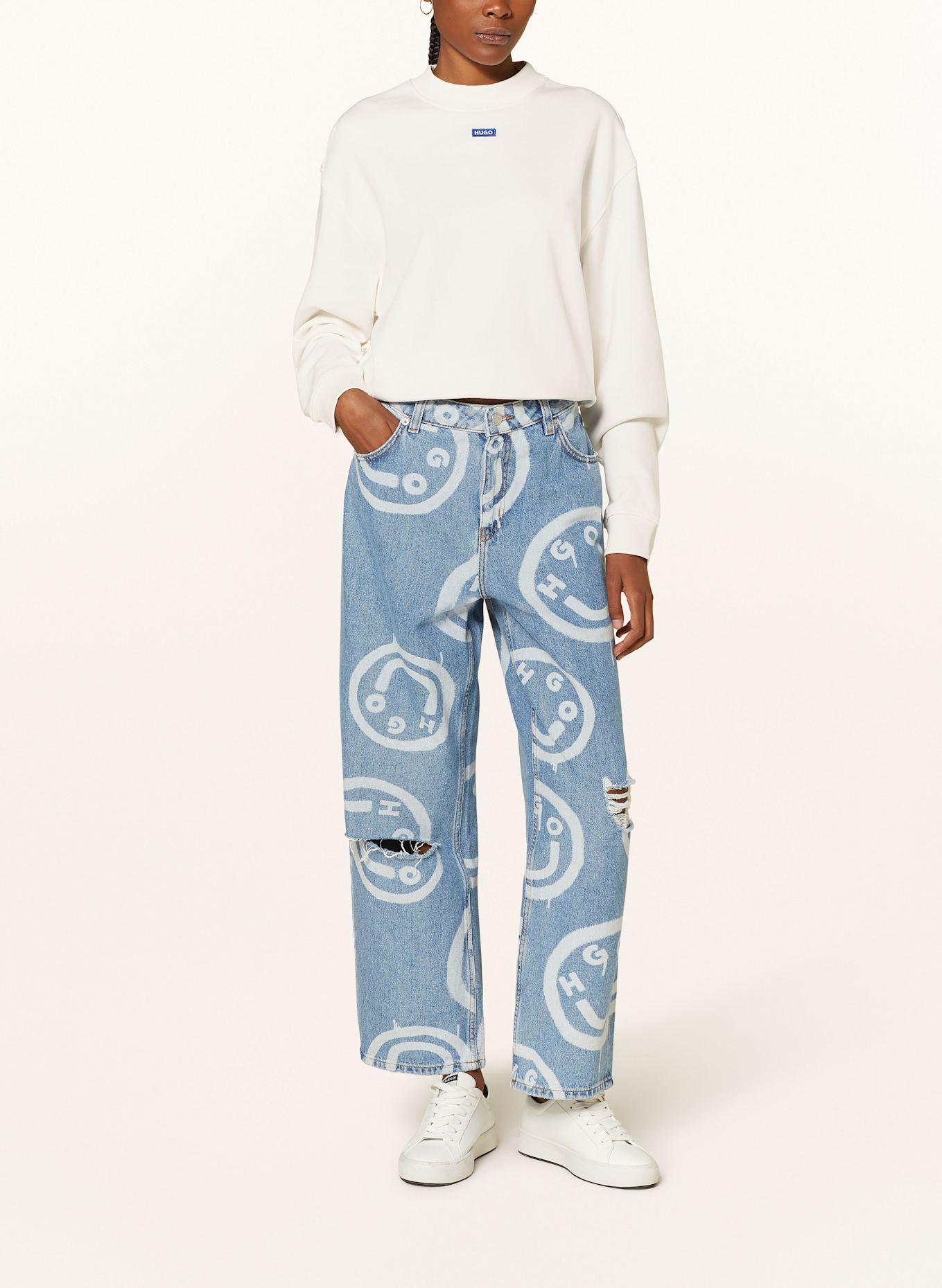 HUGO Sweatshirt DELESSA: WHITE