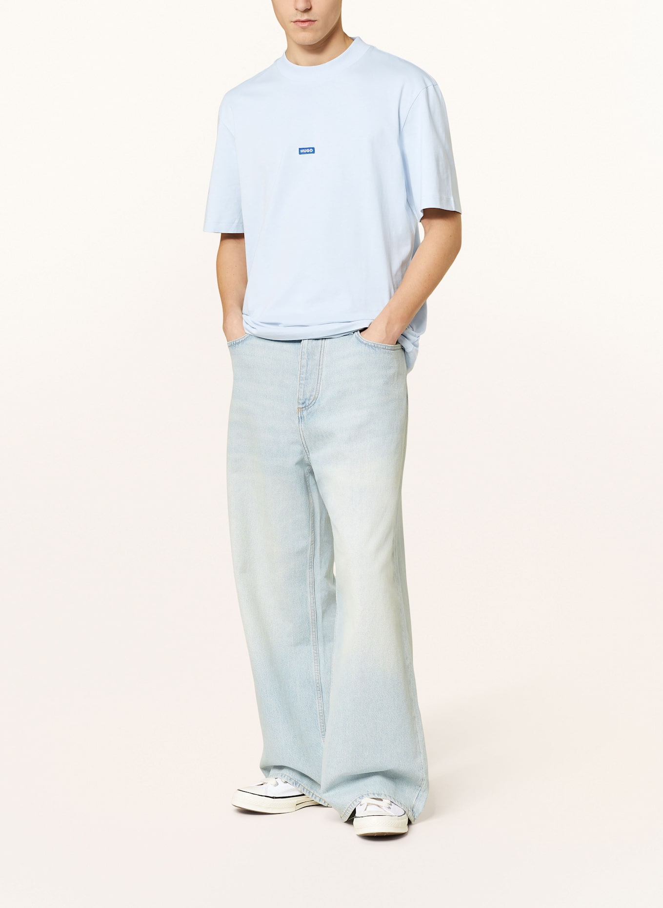 HUGO T-shirt NIEROS: LIGHT BLUE