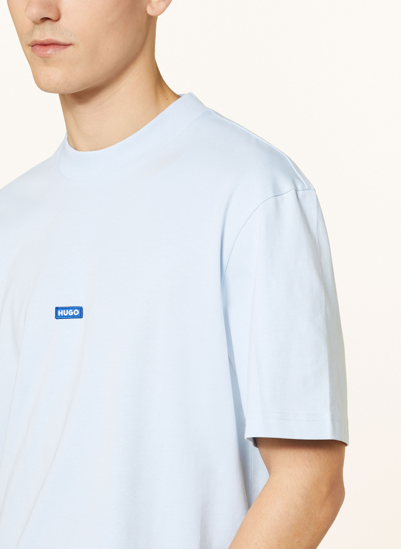 HUGO T-shirt NIEROS: LIGHT BLUE
