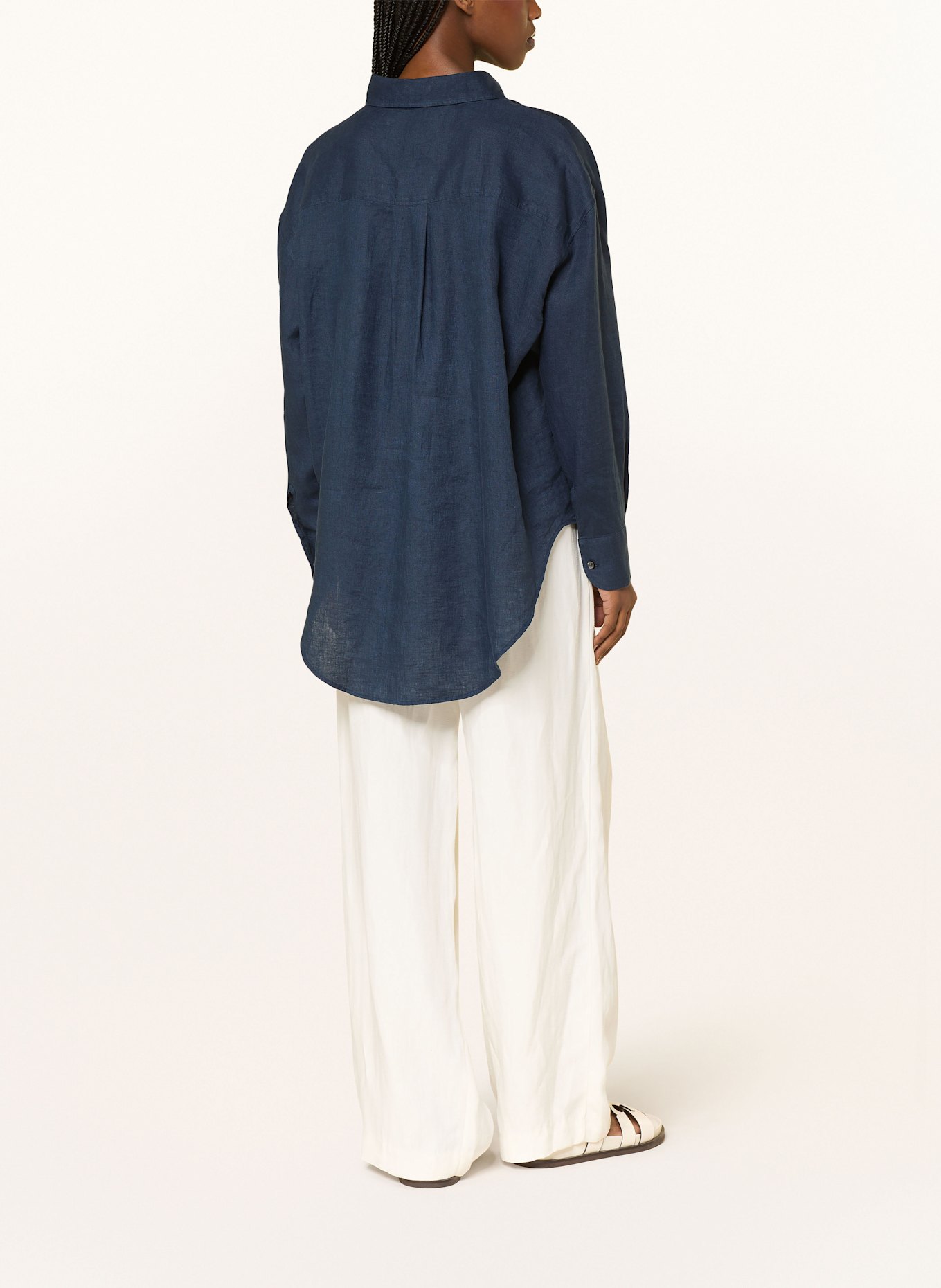 Soluzione Hemdbluse aus Leinen: DUNKELBLAU