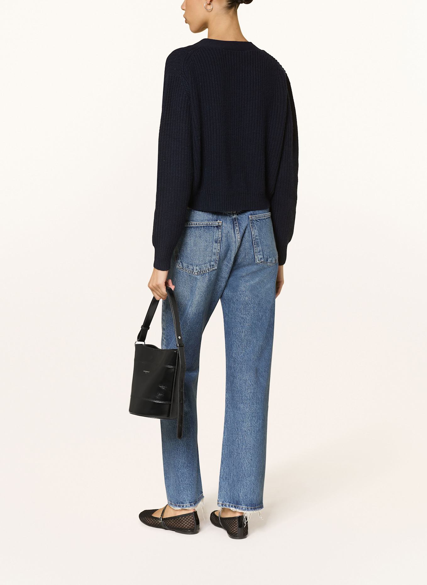 ALLUDE Strickjacke mit Cashmere: DUNKELBLAU