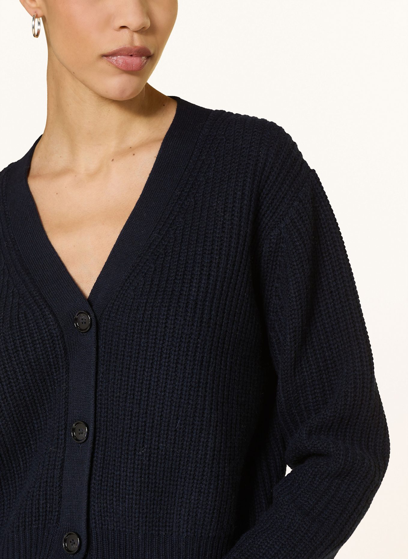 ALLUDE Strickjacke mit Cashmere: DUNKELBLAU