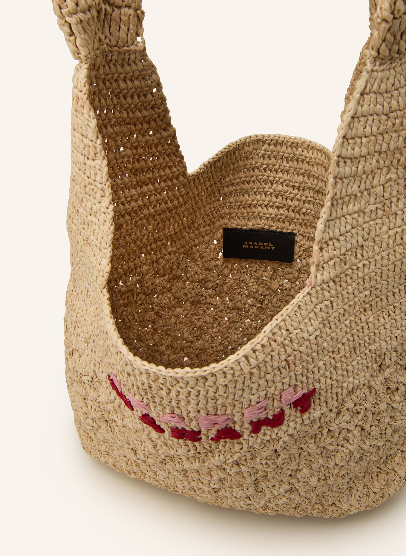 ISABEL MARANT Schultertasche PRAIA SMALL: BEIGE/ PINK