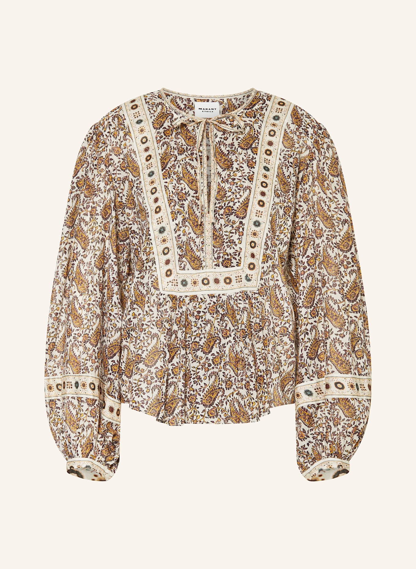 MARANT ÉTOILE Shirt blouse GAYLE: DARK YELLOW / DARK PURPLE / ECRU