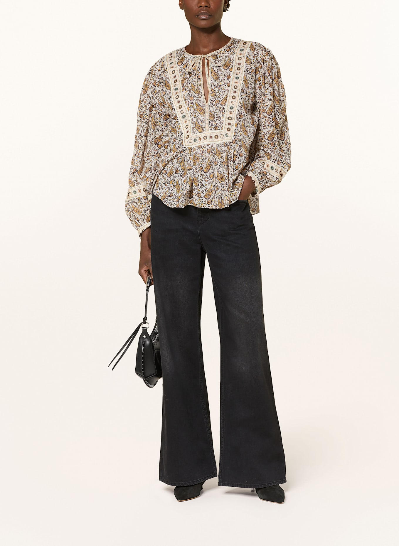 MARANT ÉTOILE Shirt blouse GAYLE: DARK YELLOW / DARK PURPLE / ECRU