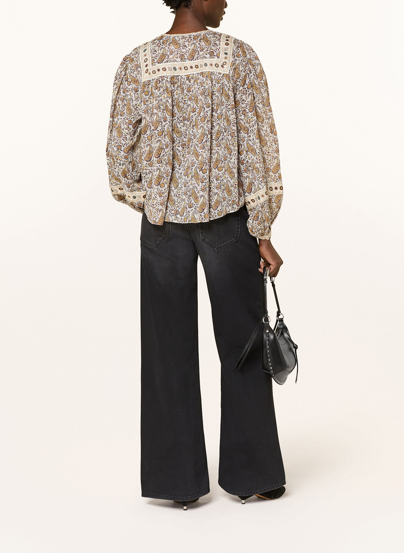 MARANT ÉTOILE Shirt blouse GAYLE: DARK YELLOW / DARK PURPLE / ECRU