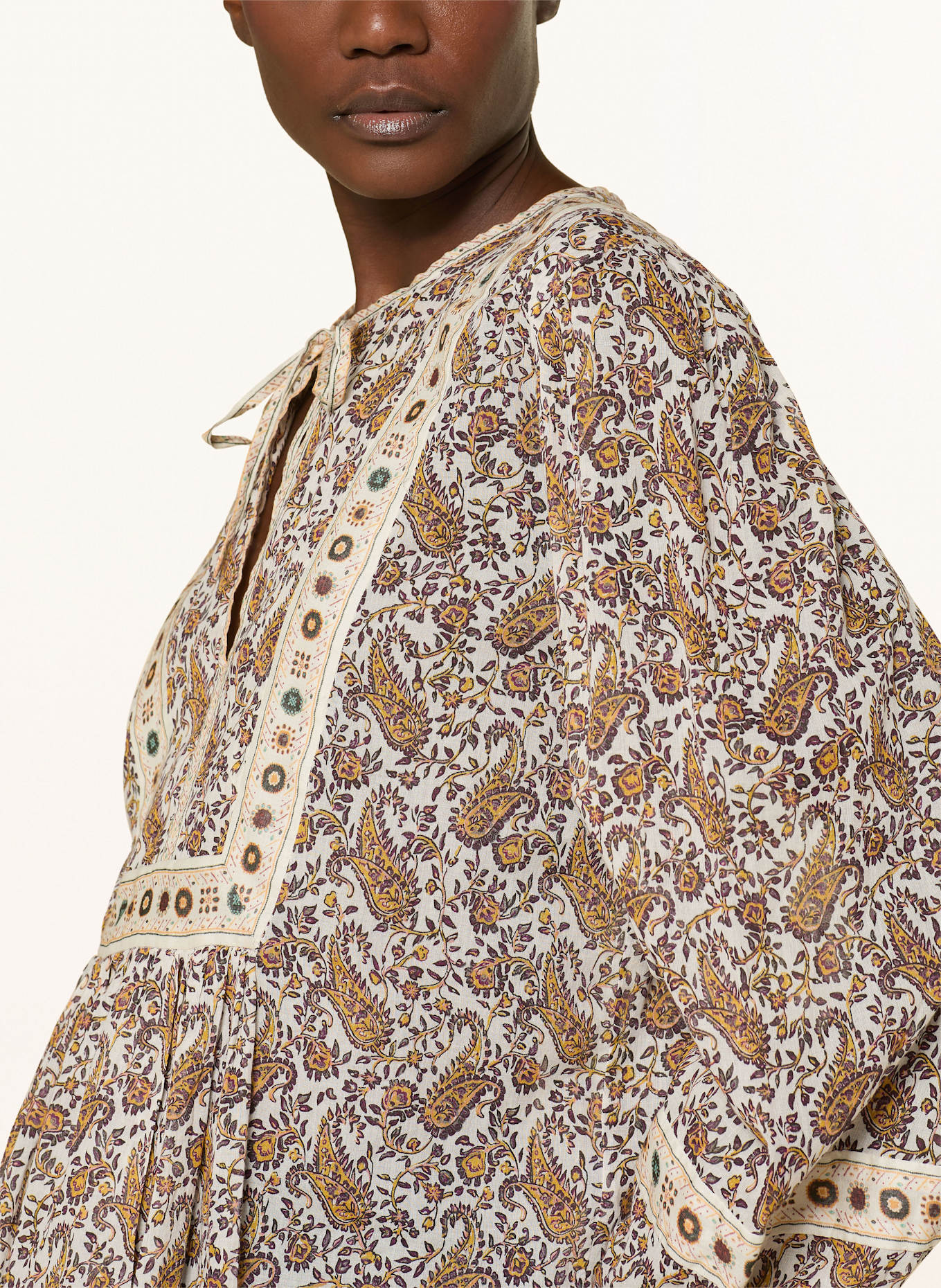 MARANT ÉTOILE Shirt blouse GAYLE: DARK YELLOW / DARK PURPLE / ECRU