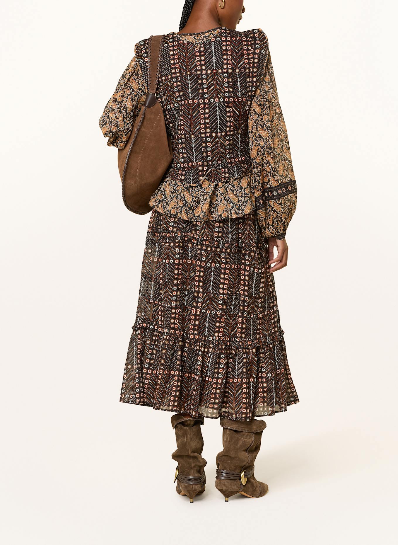 MARANT ÉTOILE Rock DIYA mit Rüschen: SCHWARZ / WEISS / BRAUN