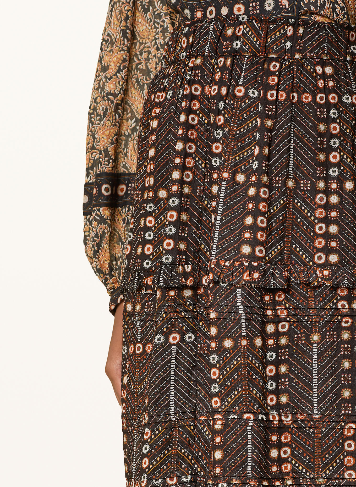 MARANT ÉTOILE Rock DIYA mit Rüschen: SCHWARZ / WEISS / BRAUN