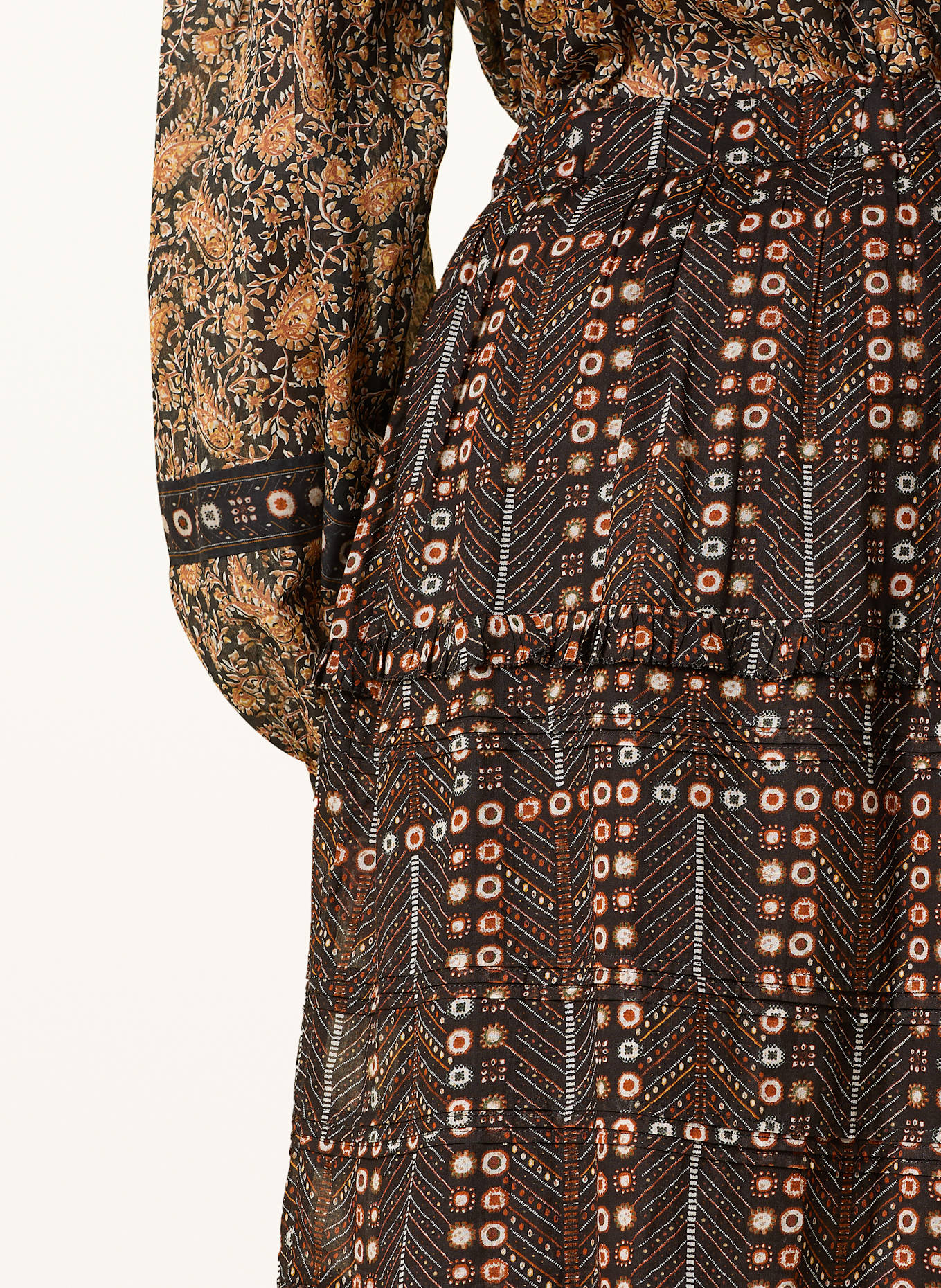 MARANT ÉTOILE Rock DIYA mit Rüschen: SCHWARZ / WEISS / BRAUN