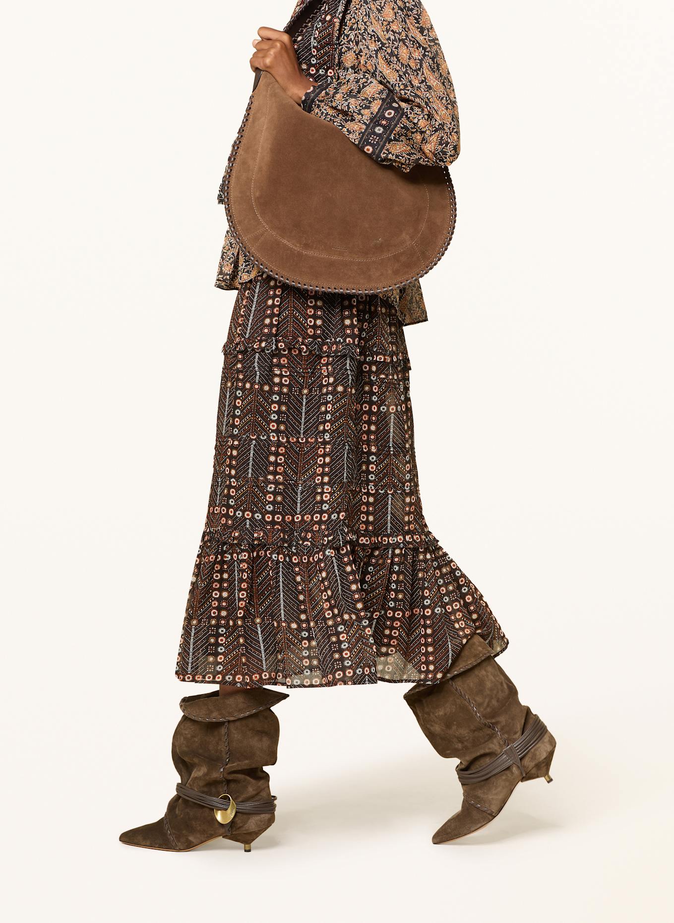 MARANT ÉTOILE Rock DIYA mit Rüschen: SCHWARZ / WEISS / BRAUN