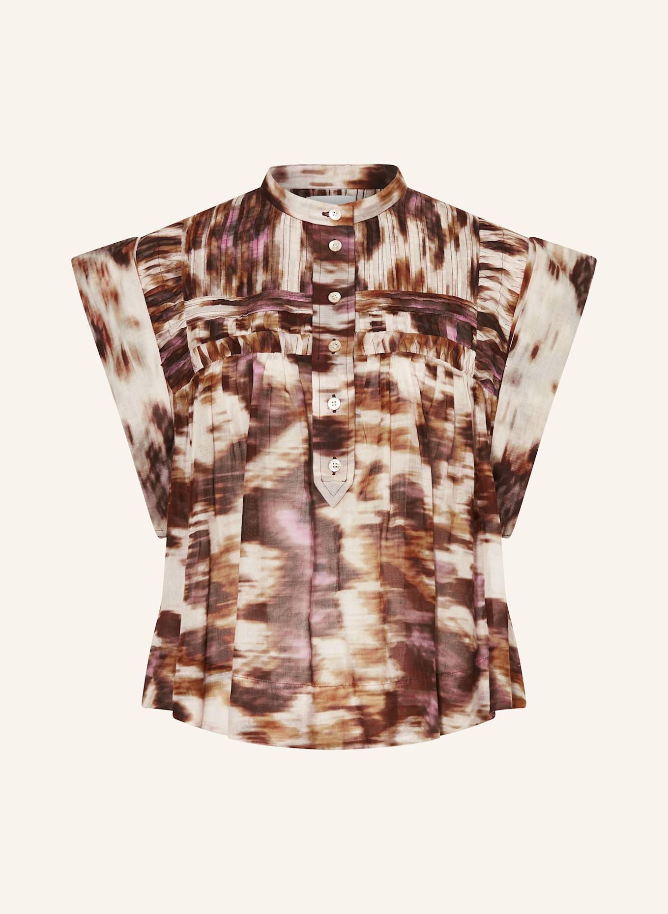 MARANT ÉTOILE Blusentop LEAZA: BRAUN / HELLROSA / FUCHSIA