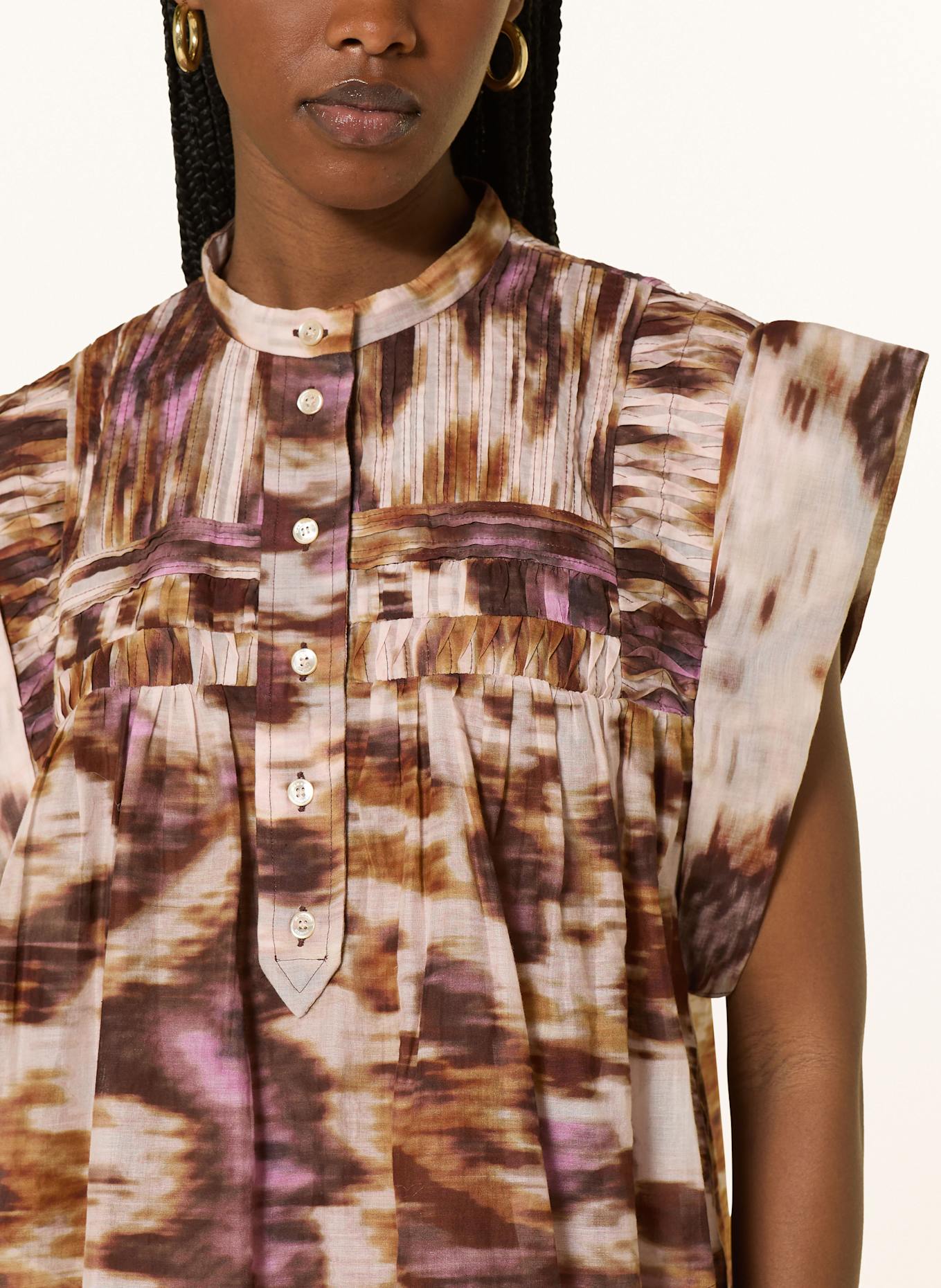 MARANT ÉTOILE Blusentop LEAZA: BRAUN / HELLROSA / FUCHSIA