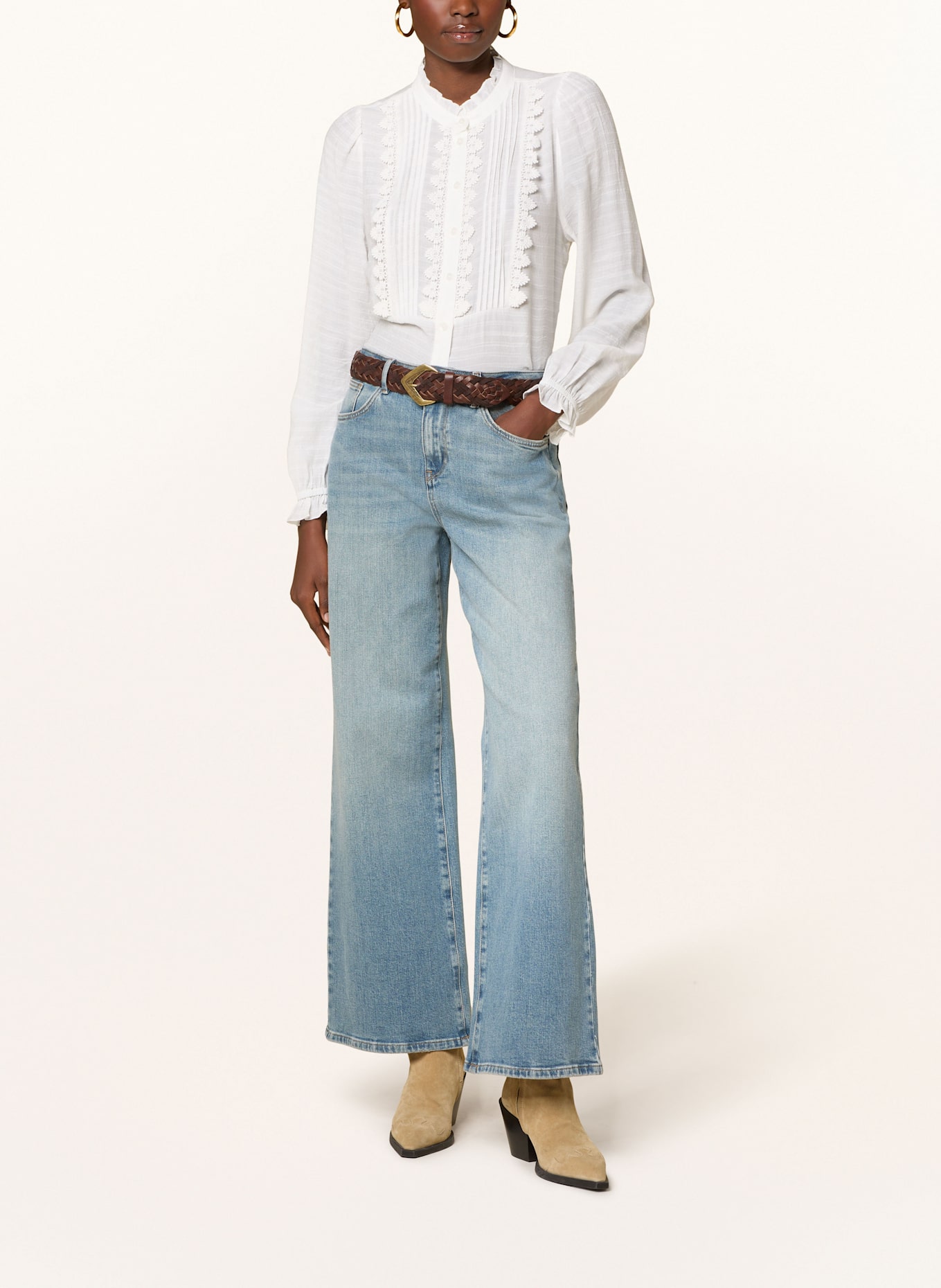 lollys laundry Hemdbluse ARIELLL mit Spitze: ECRU