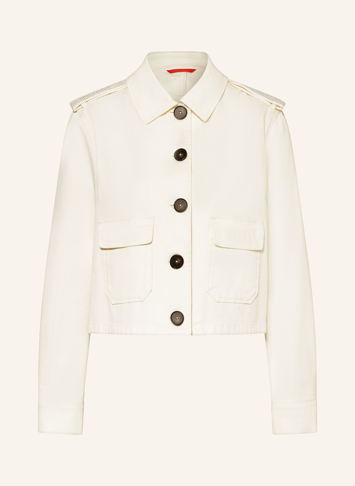 No.1 Como Kastenjacke mit Schmucksteinen: ECRU