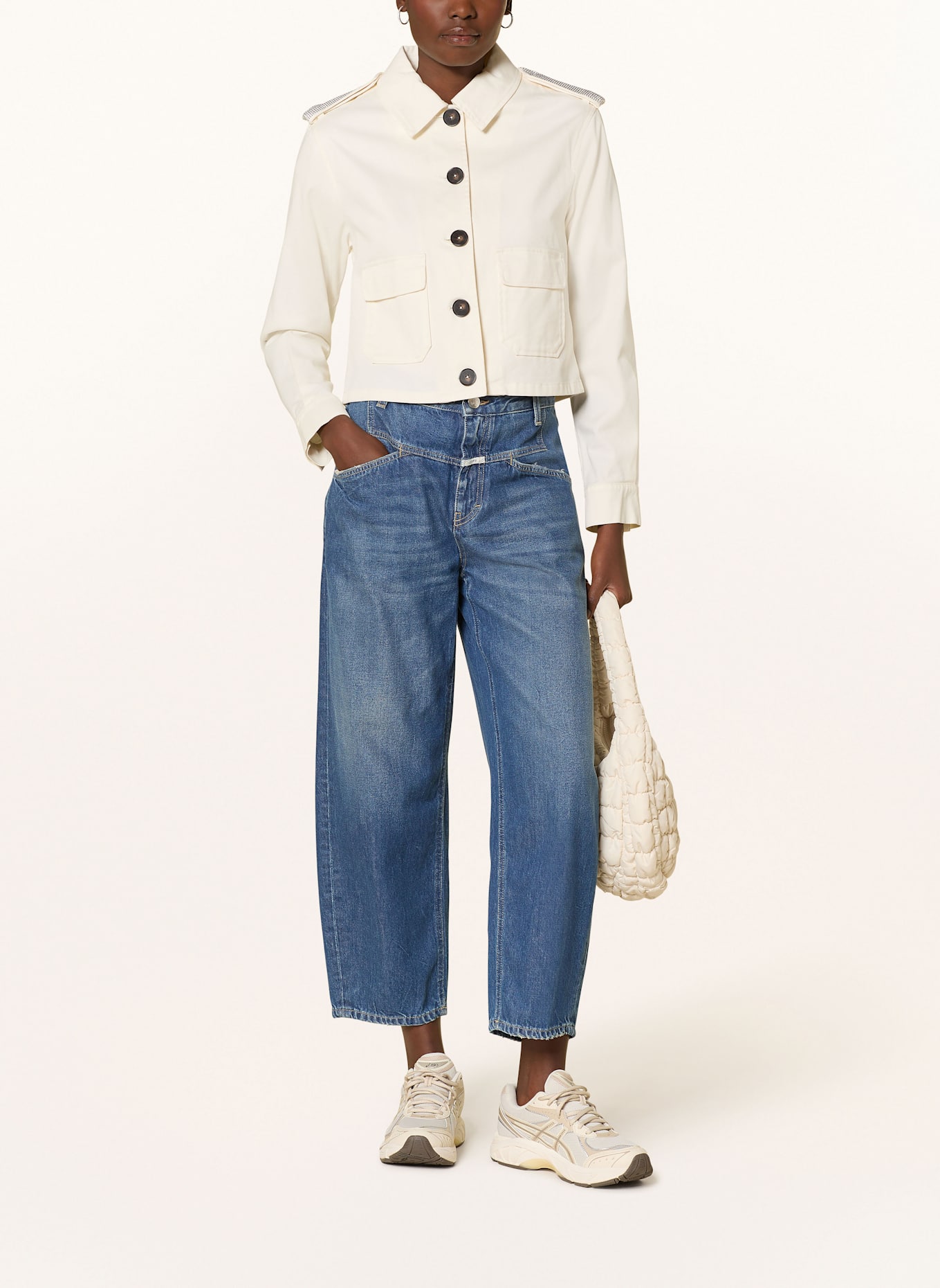 No.1 Como Kastenjacke mit Schmucksteinen: ECRU