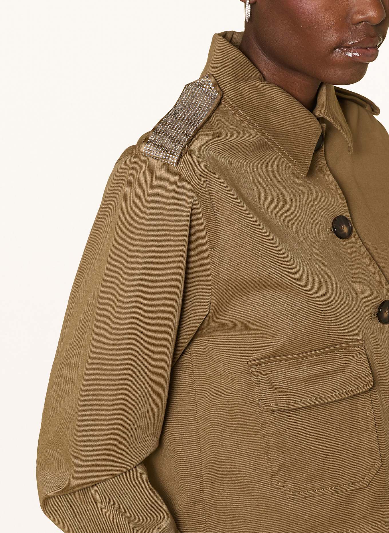 No.1 Como Kastenjacke mit Schmucksteinen: BRAUN