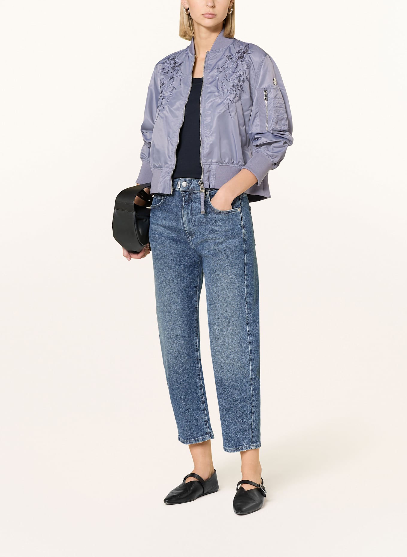 BLONDE No.8 Bomber jacket: BLUE GRAY