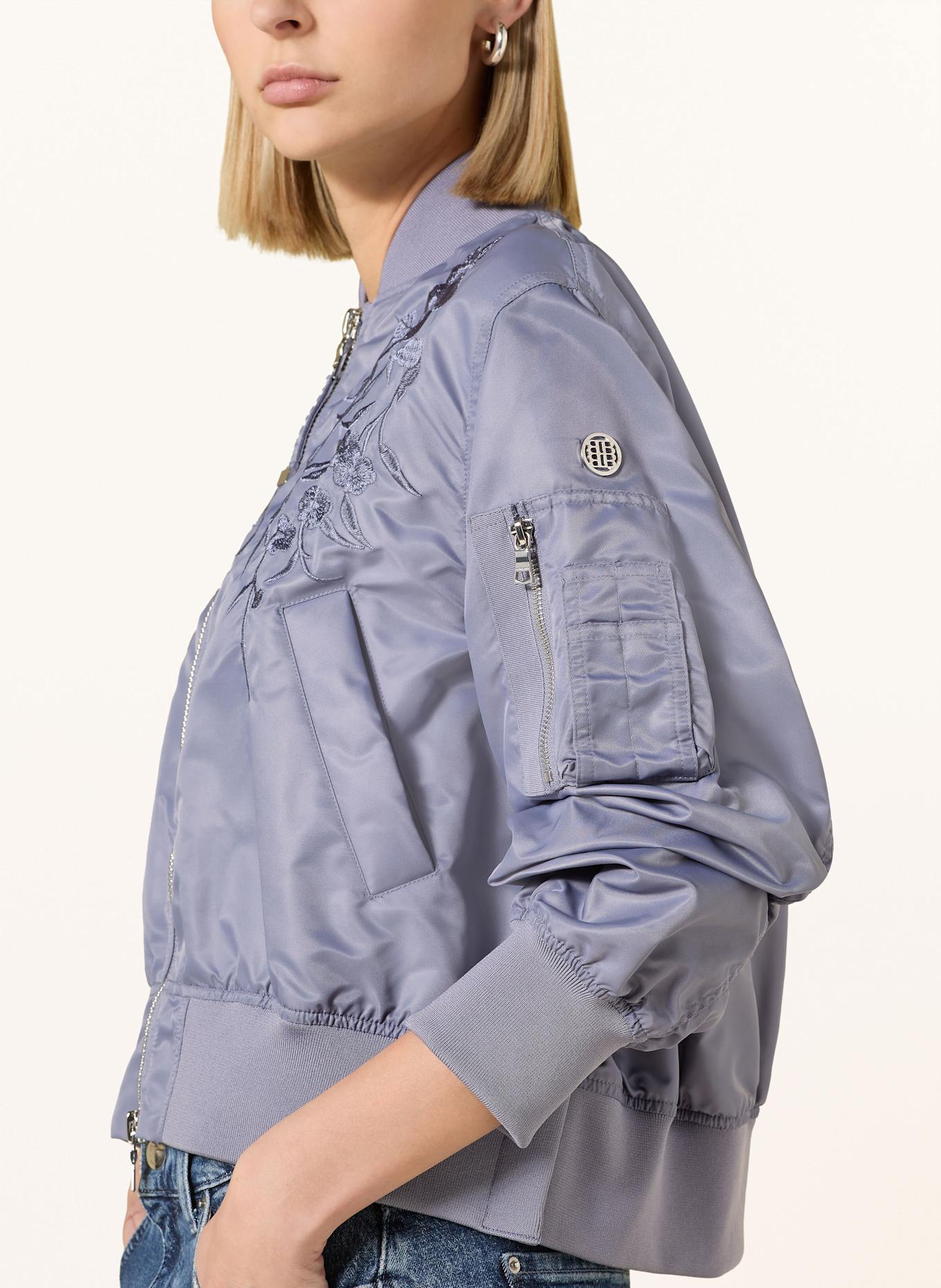 BLONDE No.8 Bomber jacket: BLUE GRAY