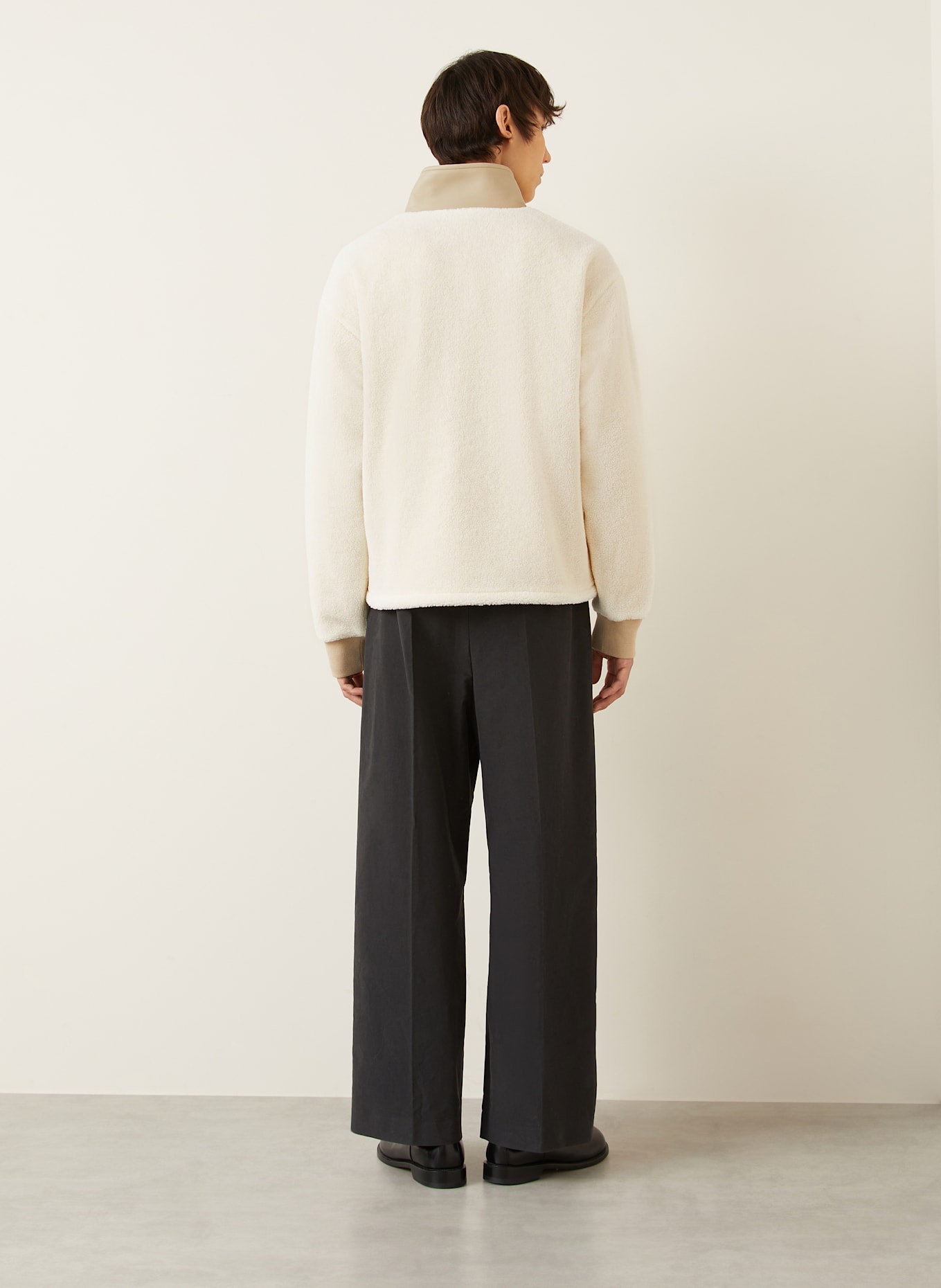 GIVENCHY Teddydfell-Jacke: ECRU/ BEIGE