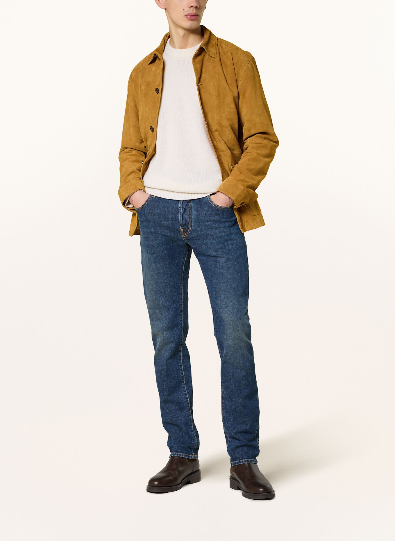 HACKETT LONDON Lederjacke: BEIGE