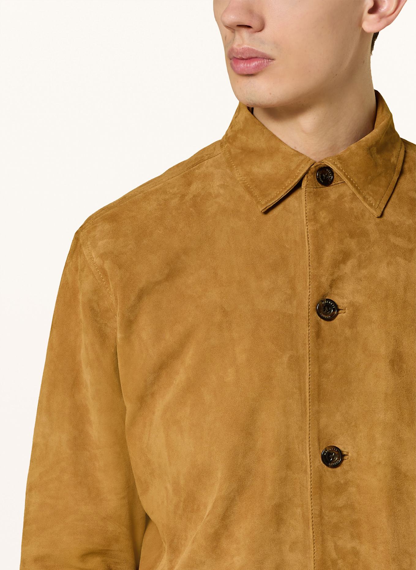 HACKETT LONDON Lederjacke: BEIGE