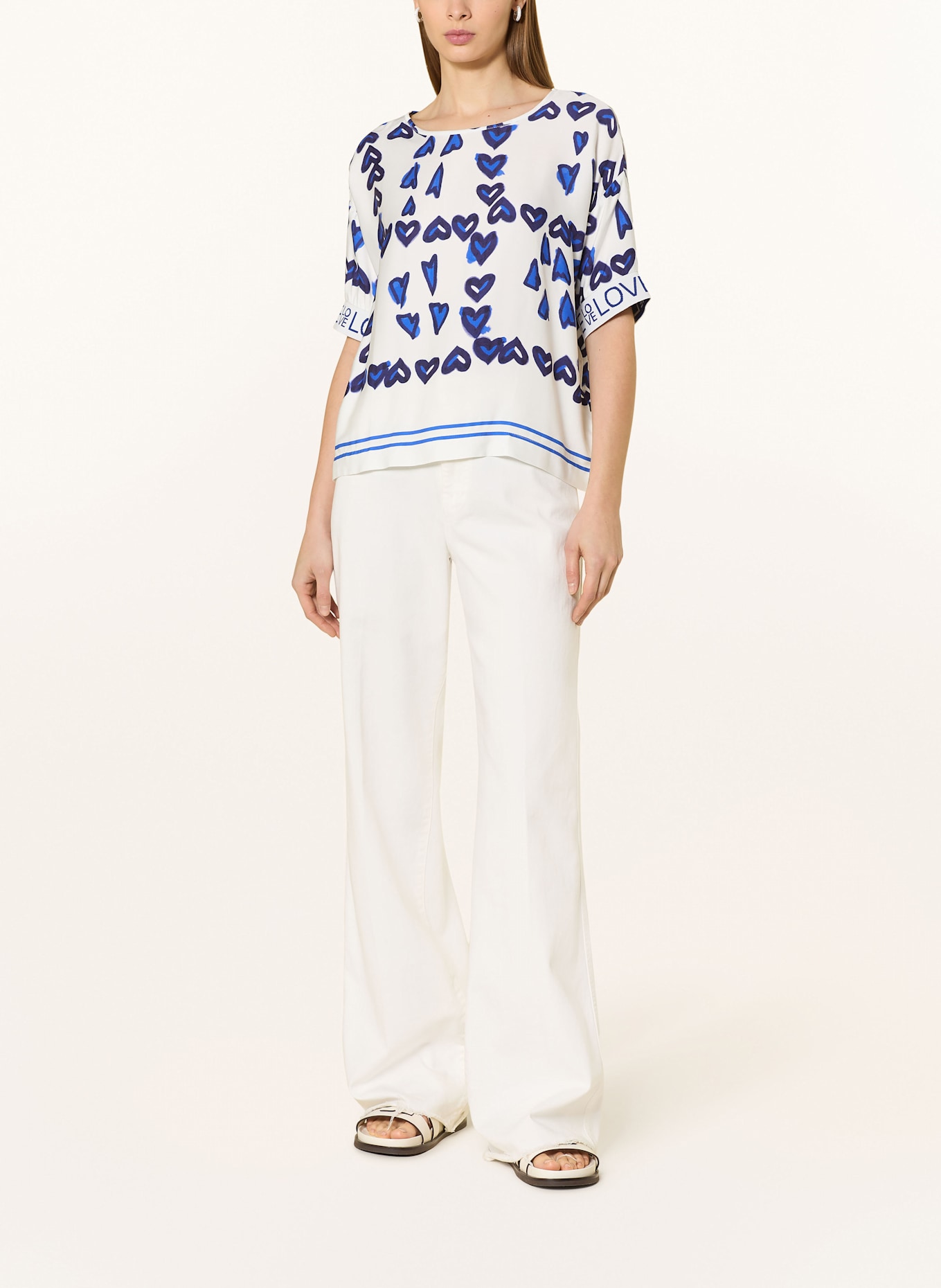 Emily VAN DEN BERGH Halenka ze saténu: BÍLÁ / MODRÁ