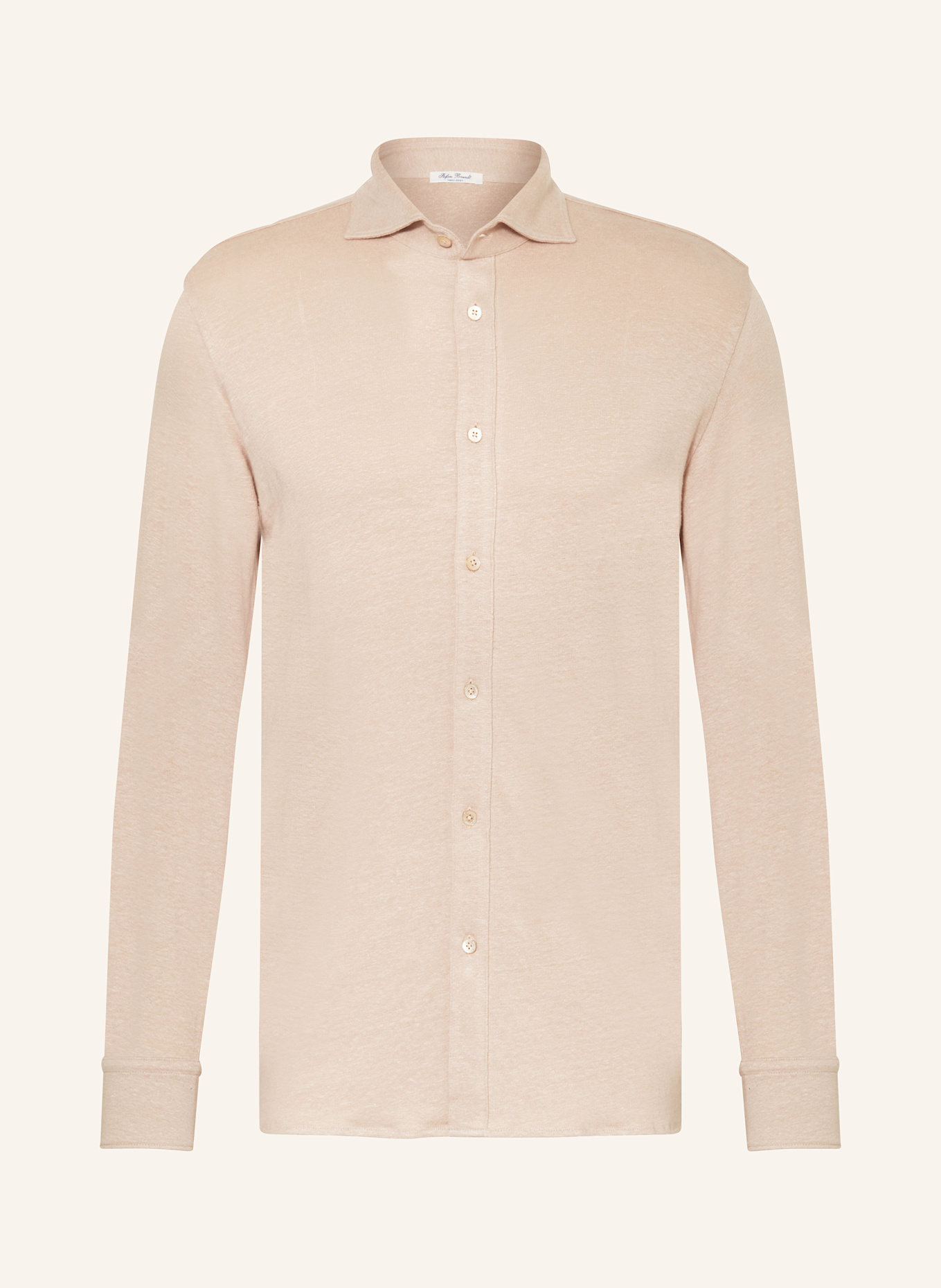 Stefan Brandt Leinenhemd Slim Fit: HELLBRAUN