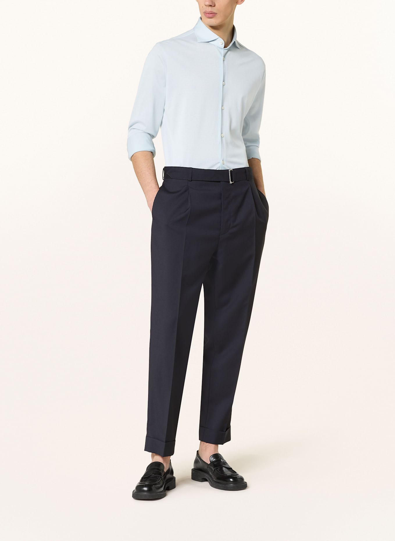 Stefan Brandt Piqué shirt slim fit: LIGHT BLUE