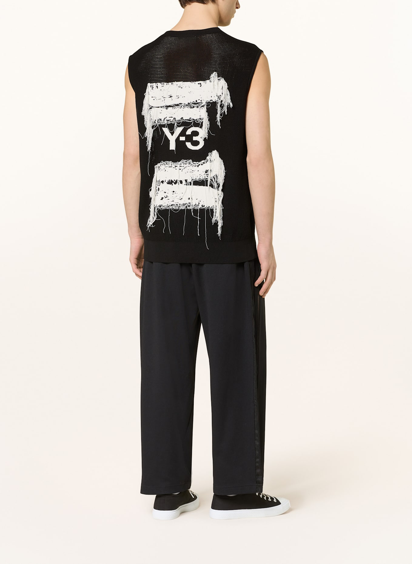 Y-3 Pullunder GFX KNIT: WEISS/ SCHWARZ