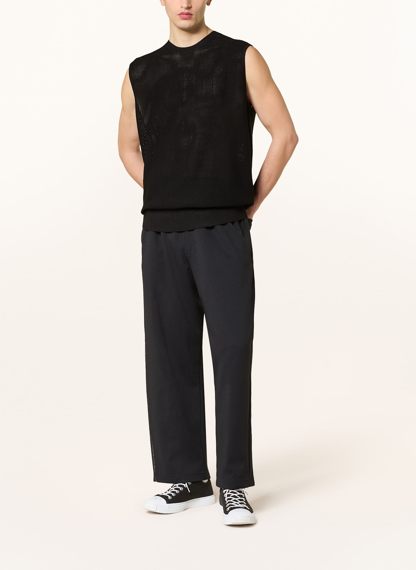 Y-3 Pullunder GFX KNIT: WEISS/ SCHWARZ