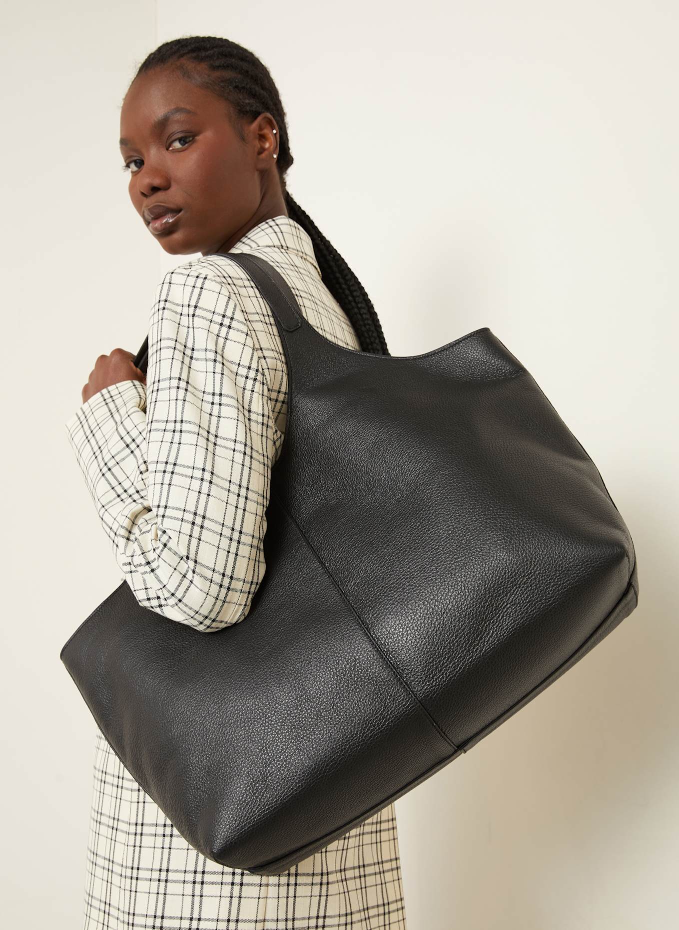 AESTHER EKME Shopper CABAS SUPPLE XL: ČERNÁ