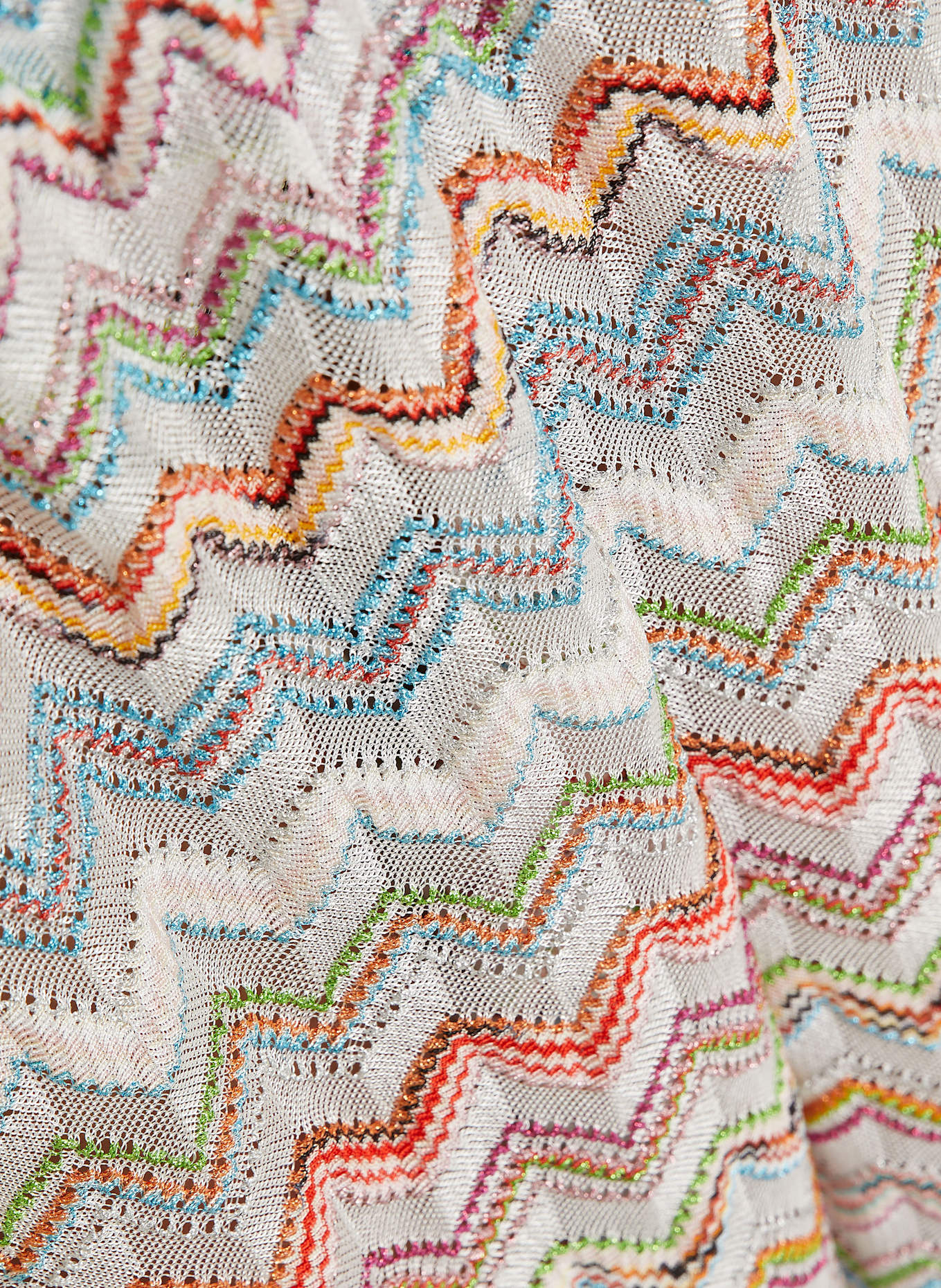 MISSONI pantalon marinière: BLANC / BLEU CLAIR / ORANGE