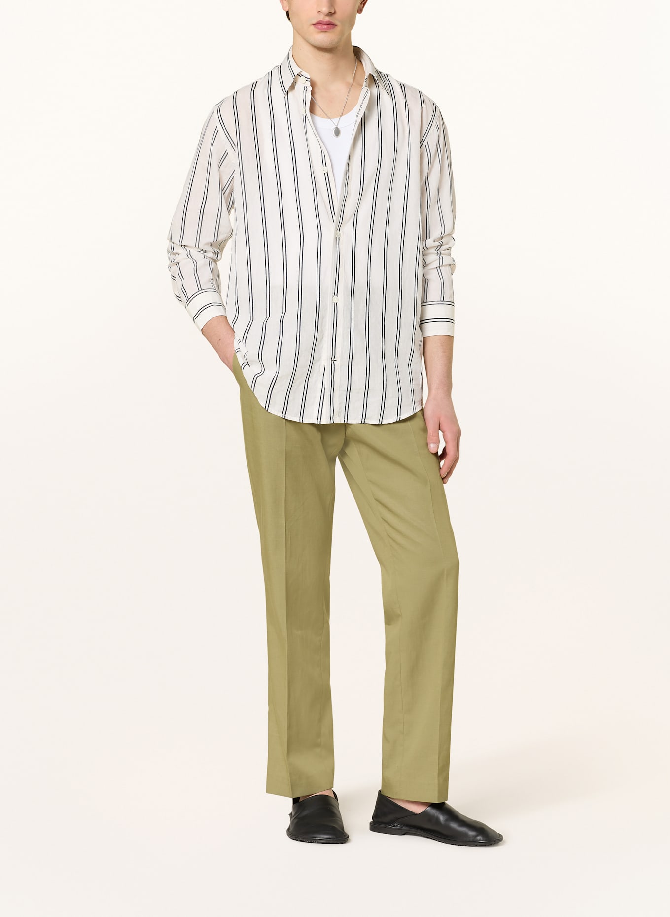 NN.07 Hemd FREDDY Regular Fit: ECRU / SCHWARZ