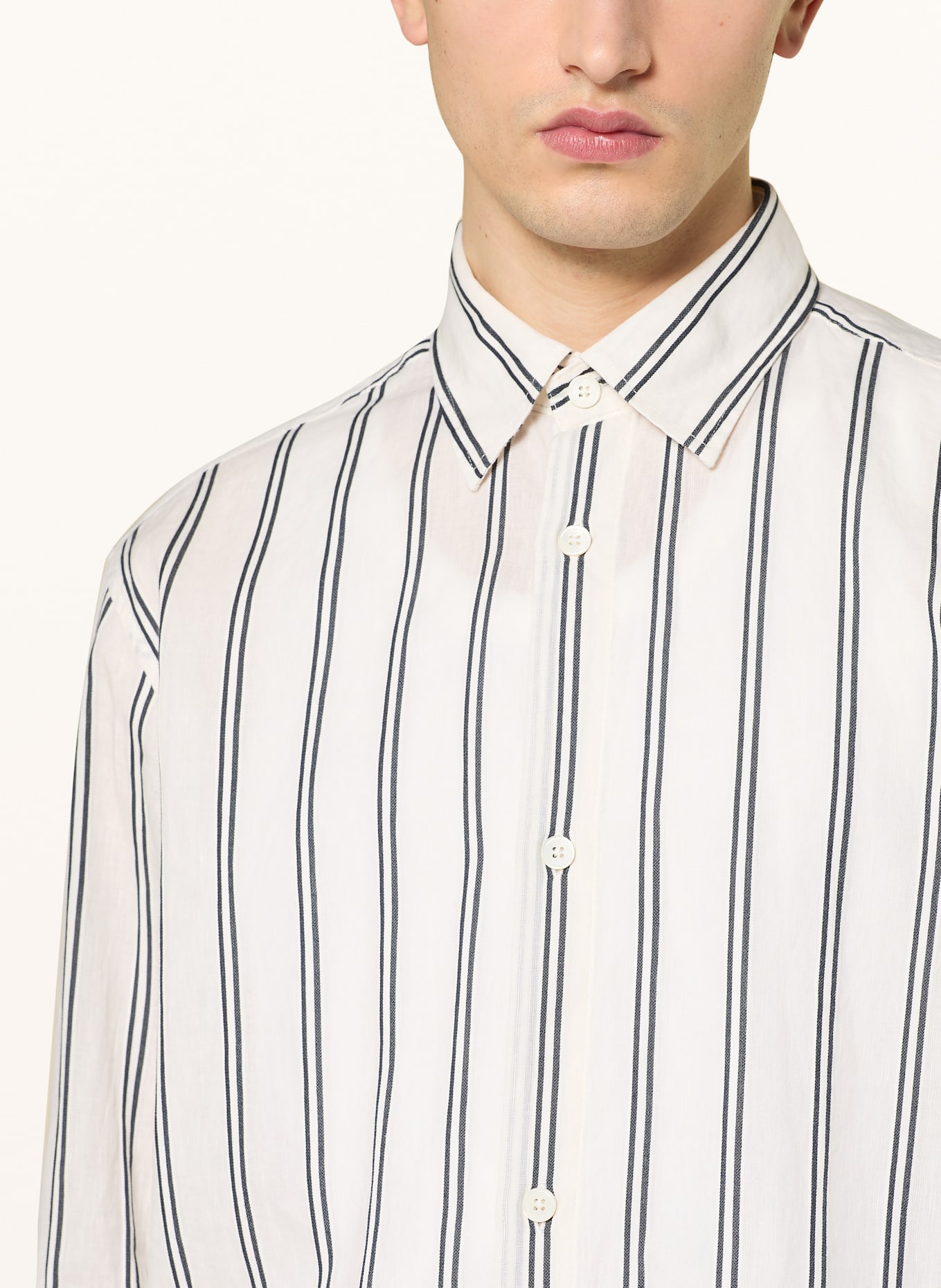 NN.07 Hemd FREDDY Regular Fit: ECRU / SCHWARZ