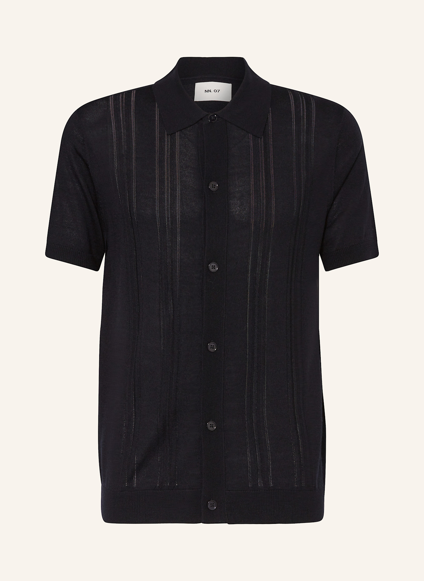 NN.07 Strickhemd THOR Regular Fit: DUNKELBLAU