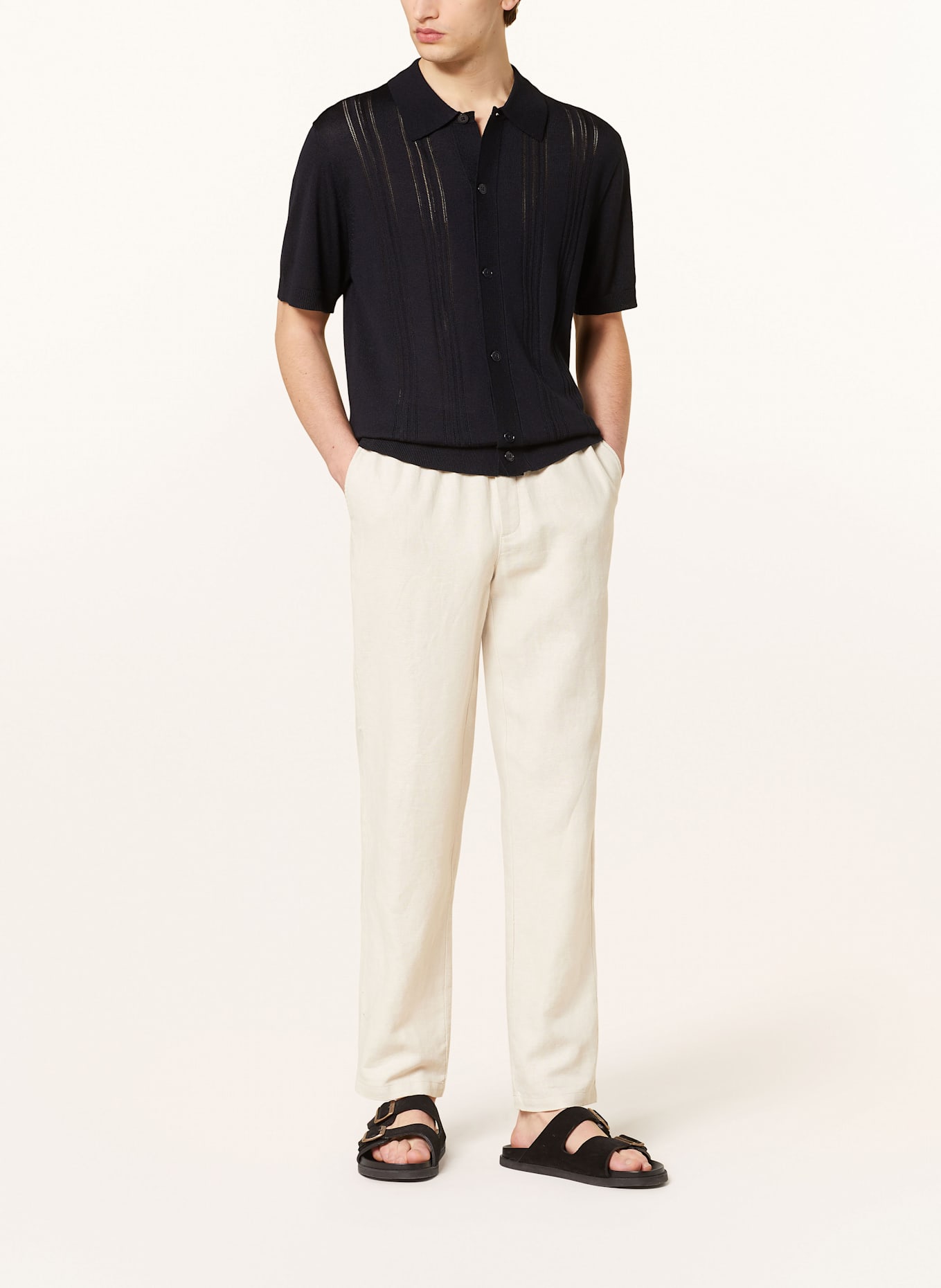 NN.07 Strickhemd THOR Regular Fit: DUNKELBLAU