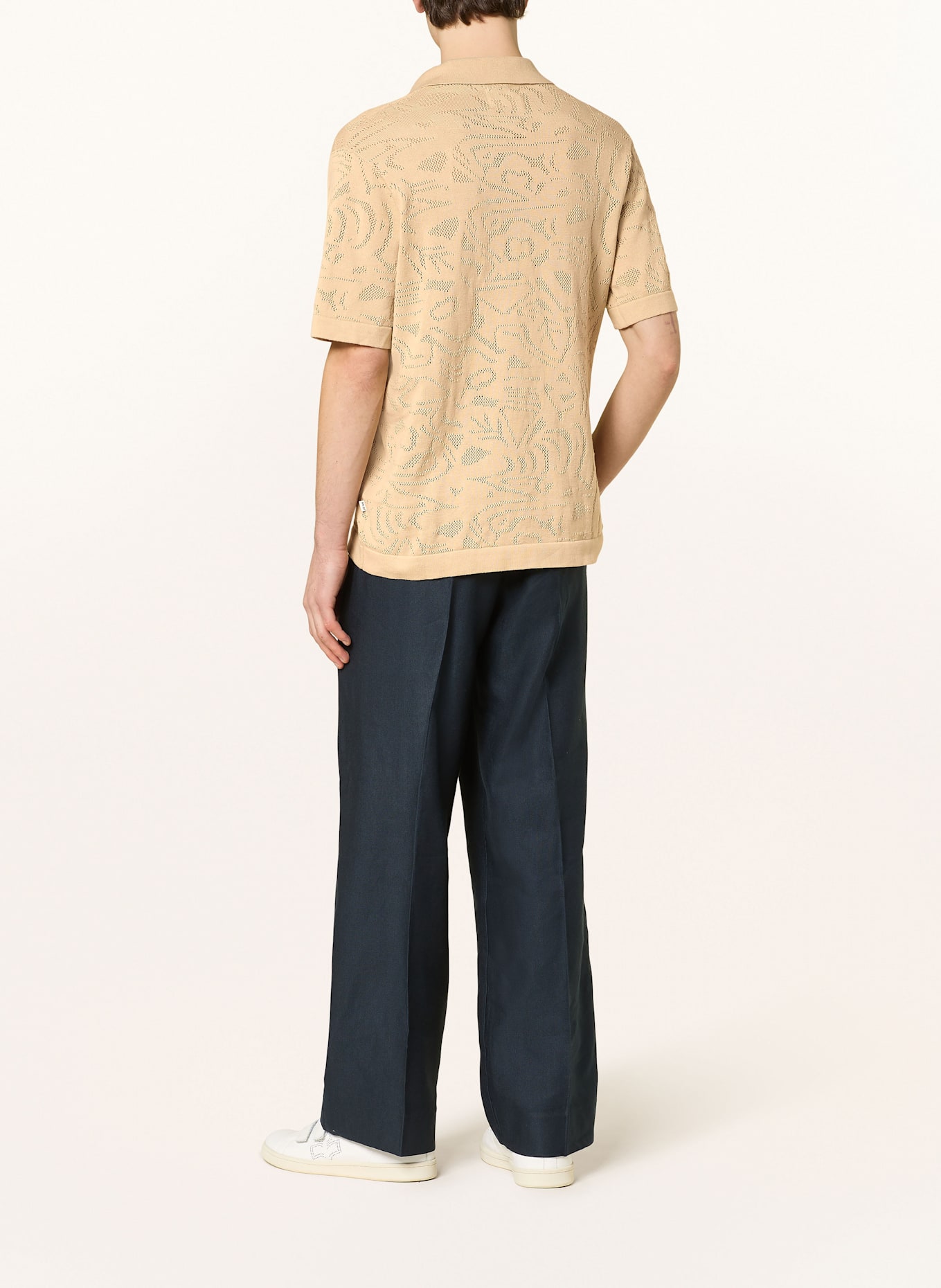 NN.07 Úpletová polokošile RYAN Regular Fit: BÉŽOVÁ