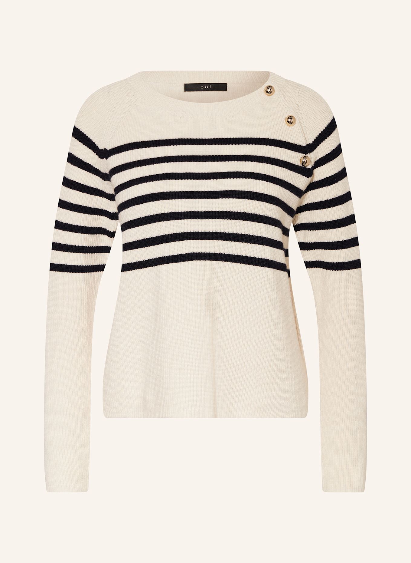 oui Pullover: WEISS / DUNKELBLAU