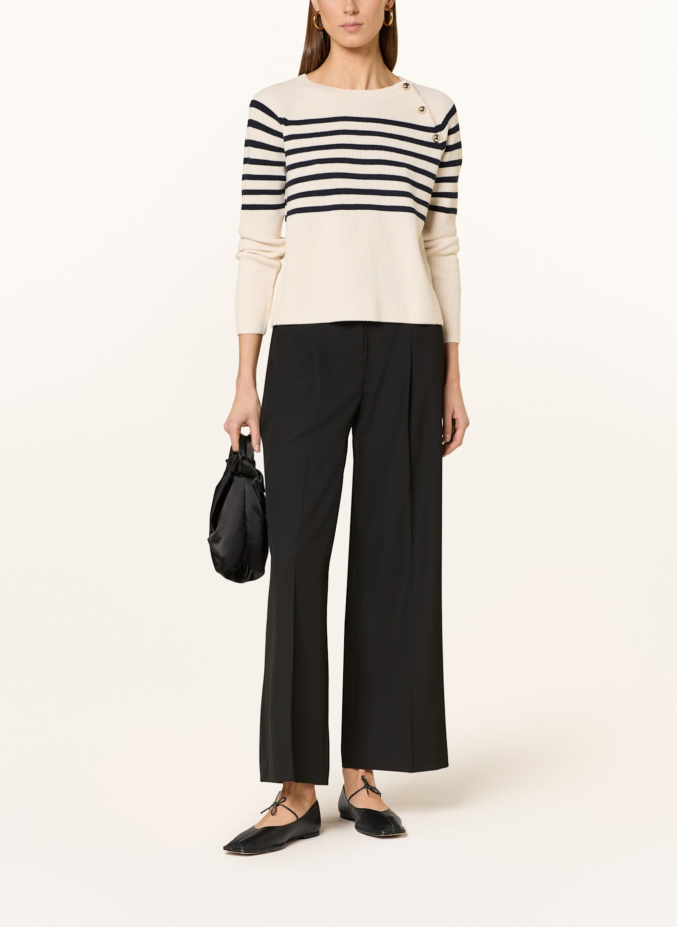 oui Pullover: WEISS / DUNKELBLAU