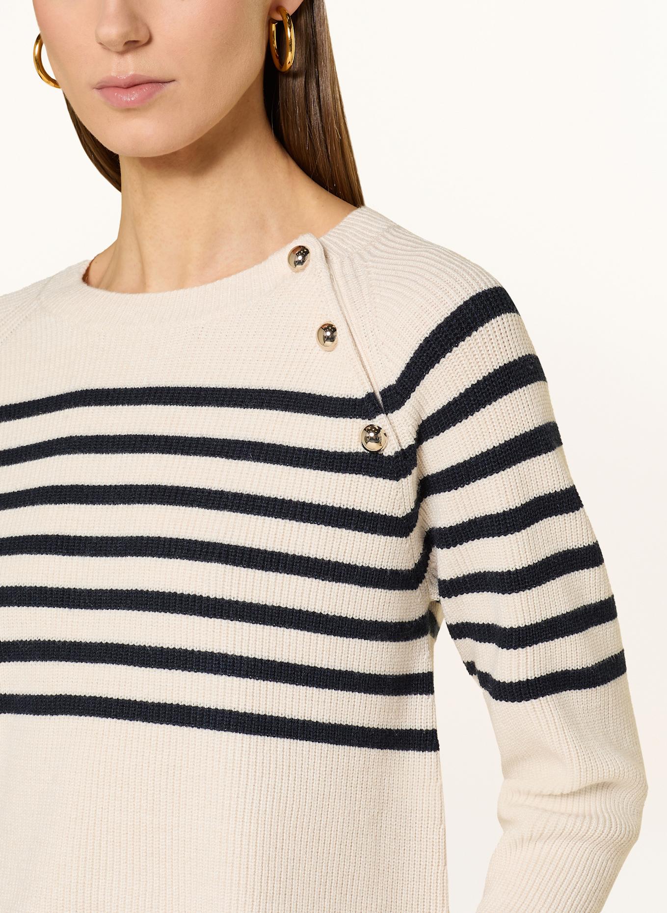 oui Pullover: WEISS / DUNKELBLAU